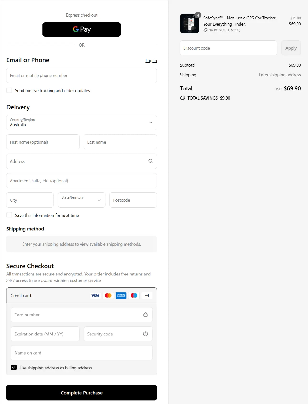 Hilipert Heated Vest secure checkout page